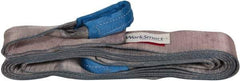 Value Collection - 20' Long x 3" Wide, 4,800 Lb Vertical Capacity, 1 Ply, Polyester Web Sling - 3,800 Lb Choker Capacity, with Eye & Eye (Flat) - USA Tool & Supply