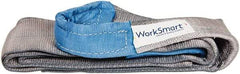 Value Collection - 6' Long x 4" Wide, 6,400 Lb Vertical Capacity, 1 Ply, Polyester Web Sling - 5,000 Lb Choker Capacity, with Eye & Eye (Flat) - USA Tool & Supply