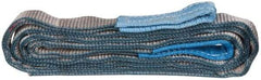 Value Collection - 8' Long x 1" Wide, 3,200 Lb Vertical Capacity, 2 Ply, Polyester Web Sling - 2,500 Lb Choker Capacity, Silver (Color), with Eye & Eye (Flat) - USA Tool & Supply