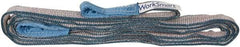 Value Collection - 12' Long x 1" Wide, 3,200 Lb Vertical Capacity, 2 Ply, Polyester Web Sling - 2,500 Lb Choker Capacity, Silver (Color), with Eye & Eye (Flat) - USA Tool & Supply