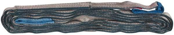 Value Collection - 14' Long x 1" Wide, 3,200 Lb Vertical Capacity, 2 Ply, Polyester Web Sling - 2,500 Lb Choker Capacity, with Eye & Eye (Flat) - USA Tool & Supply