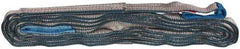 Value Collection - 14' Long x 1" Wide, 3,200 Lb Vertical Capacity, 2 Ply, Polyester Web Sling - 2,500 Lb Choker Capacity, with Eye & Eye (Flat) - USA Tool & Supply