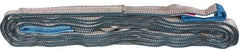 Value Collection - 16' Long x 1" Wide, 3,200 Lb Vertical Capacity, 2 Ply, Polyester Web Sling - 2,500 Lb Choker Capacity, with Eye & Eye (Flat) - USA Tool & Supply