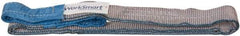 Value Collection - 4' Long x 2" Wide, 6,400 Lb Vertical Capacity, 2 Ply, Polyester Web Sling - 5,000 Lb Choker Capacity, Silver (Color), with Eye & Eye (Flat) - USA Tool & Supply