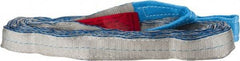 Value Collection - 16' Long x 2" Wide, 6,400 Lb Vertical Capacity, 2 Ply, Polyester Web Sling - 5,000 Lb Choker Capacity, Silver (Color), with Eye & Eye (Flat) - USA Tool & Supply