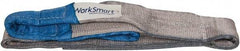 Value Collection - 4' Long x 3" Wide, 8,600 Lb Vertical Capacity, 2 Ply, Polyester Web Sling - 6,900 Lb Choker Capacity, with Eye & Eye (Flat) - USA Tool & Supply