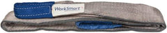 Value Collection - 6' Long x 3" Wide, 8,600 Lb Vertical Capacity, 2 Ply, Polyester Web Sling - 6,900 Lb Choker Capacity, Silver (Color), with Eye & Eye (Flat) - USA Tool & Supply