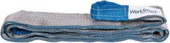 Value Collection - 9' Long x 3" Wide, 8,600 Lb Vertical Capacity, 2 Ply, Polyester Web Sling - 6,900 Lb Choker Capacity, with Eye & Eye (Flat) - USA Tool & Supply