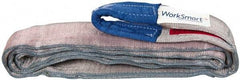 Value Collection - 10' Long x 3" Wide, 8,600 Lb Vertical Capacity, 2 Ply, Polyester Web Sling - 6,900 Lb Choker Capacity, Silver (Color), with Eye & Eye (Flat) - USA Tool & Supply