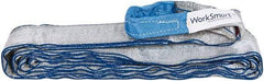 Value Collection - 14' Long x 3" Wide, 8,600 Lb Vertical Capacity, 2 Ply, Polyester Web Sling - 6,900 Lb Choker Capacity, with Eye & Eye (Flat) - USA Tool & Supply