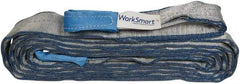 Value Collection - 20' Long x 3" Wide, 8,600 Lb Vertical Capacity, 2 Ply, Polyester Web Sling - 6,900 Lb Choker Capacity, with Eye & Eye (Flat) - USA Tool & Supply