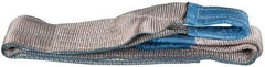 Value Collection - 4' Long x 4" Wide, 11,500 Lb Vertical Capacity, 2 Ply, Polyester Web Sling - 9,200 Lb Choker Capacity, with Eye & Eye (Flat) - USA Tool & Supply
