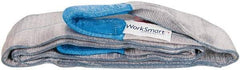 Value Collection - 8' Long x 4" Wide, 11,500 Lb Vertical Capacity, 2 Ply, Polyester Web Sling - 9,200 Lb Choker Capacity, Silver (Color), with Eye & Eye (Flat) - USA Tool & Supply