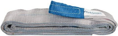 Value Collection - 10' Long x 4" Wide, 11,500 Lb Vertical Capacity, 2 Ply, Polyester Web Sling - 9,200 Lb Choker Capacity, Silver (Color), with Eye & Eye (Flat) - USA Tool & Supply