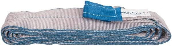 Value Collection - 14' Long x 4" Wide, 11,500 Lb Vertical Capacity, 2 Ply, Polyester Web Sling - 9,200 Lb Choker Capacity, with Eye & Eye (Flat) - USA Tool & Supply