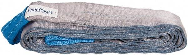 Value Collection - 16' Long x 4" Wide, 11,500 Lb Vertical Capacity, 2 Ply, Polyester Web Sling - 9,200 Lb Choker Capacity, with Eye & Eye (Flat) - USA Tool & Supply