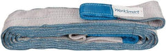 Value Collection - 18' Long x 4" Wide, 11,500 Lb Vertical Capacity, 2 Ply, Polyester Web Sling - 9,200 Lb Choker Capacity, Silver (Color), with Eye & Eye (Flat) - USA Tool & Supply