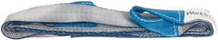 Value Collection - 6' Long x 2" Wide, 3,200 Lb Vertical Capacity, 1 Ply, Polyester Web Sling - 2,500 Lb Choker Capacity, Silver (Color), with Eye & Eye (Twisted) - USA Tool & Supply