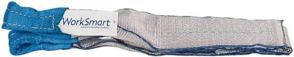 Value Collection - 4' Long x 3" Wide, 4,800 Lb Vertical Capacity, 1 Ply, Polyester Web Sling - 3,800 Lb Choker Capacity, with Eye & Eye (Twisted) - USA Tool & Supply