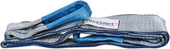 Value Collection - 10' Long x 3" Wide, 4,800 Lb Vertical Capacity, 1 Ply, Polyester Web Sling - 3,800 Lb Choker Capacity, with Eye & Eye (Twisted) - USA Tool & Supply