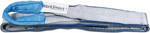 Value Collection - 12' Long x 3" Wide, 4,800 Lb Vertical Capacity, 1 Ply, Polyester Web Sling - 3,800 Lb Choker Capacity, with Eye & Eye (Twisted) - USA Tool & Supply