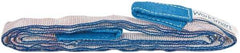 Value Collection - 8' Long x 1" Wide, 3,200 Lb Vertical Capacity, 2 Ply, Polyester Web Sling - 2,500 Lb Choker Capacity, Silver (Color), with Eye & Eye (Twisted) - USA Tool & Supply