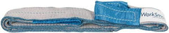 Value Collection - 6' Long x 2" Wide, 6,400 Lb Vertical Capacity, 2 Ply, Polyester Web Sling - 5,000 Lb Choker Capacity, Silver (Color), with Eye & Eye (Twisted) - USA Tool & Supply