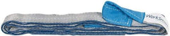 Value Collection - 8' Long x 2" Wide, 6,400 Lb Vertical Capacity, 2 Ply, Polyester Web Sling - 5,000 Lb Choker Capacity, Silver (Color), with Eye & Eye (Twisted) - USA Tool & Supply