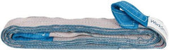 Value Collection - 12' Long x 2" Wide, 6,400 Lb Vertical Capacity, 2 Ply, Polyester Web Sling - 5,000 Lb Choker Capacity, with Eye & Eye (Twisted) - USA Tool & Supply