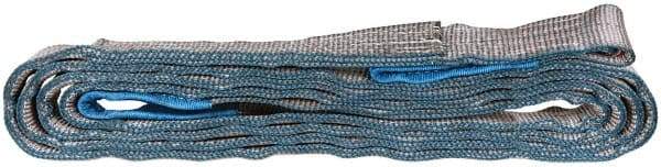 Value Collection - 16' Long x 2" Wide, 6,400 Lb Vertical Capacity, 2 Ply, Polyester Web Sling - 5,000 Lb Choker Capacity, with Eye & Eye (Twisted) - USA Tool & Supply