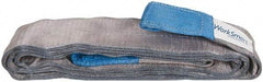 Value Collection - 12' Long x 4" Wide, 11,500 Lb Vertical Capacity, 2 Ply, Polyester Web Sling - 9,200 Lb Choker Capacity, Silver (Color), with Eye & Eye (Twisted) - USA Tool & Supply