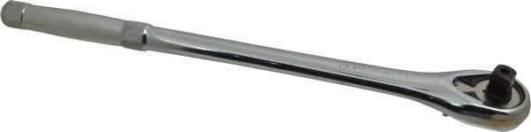 Proto - 1/2" Drive Pear Head Quick-Release Ratchet - Chrome Finish, 15" OAL, 45 Gear Teeth, Standard Head - USA Tool & Supply