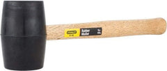 Stanley - 1 Lb Head Rubber Mallet - 13-1/2" OAL, 11" Long Wood Handle - USA Tool & Supply