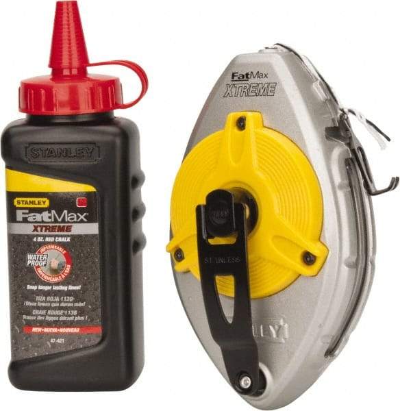 Stanley - 100' Long Chalk Reel - Red - USA Tool & Supply