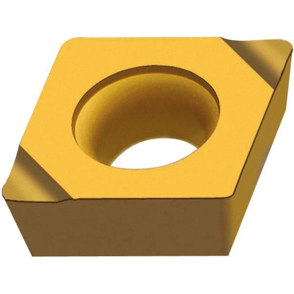 Walter - CCGT21.50.5 X15 Grade WTP35 Carbide Boring Insert - TiCN/TiN Finish, Diamond, 1/4" Inscr Circle, 3/32" Thick, 0.008" Corner Radius - USA Tool & Supply