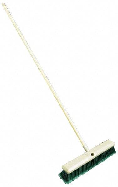 Weiler - 18" General Purpose Synthetic Push Broom - 3" Bristle Length, Foam Block, Threaded Handle Connection - USA Tool & Supply