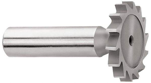 Whitney Tool Co. - 1" Diam x 5/32" Face Width, Cobalt, 16 Teeth, Shank Connection Woodruff Keyseat Cutter - Uncoated, 2-5/32" OAL x 1/2" Shank, Straight Teeth - USA Tool & Supply