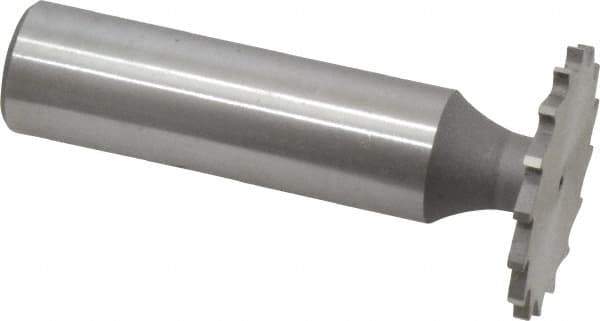 Whitney Tool Co. - 1" Diam x 1/16" Face Width, Cobalt, 16 Teeth, Shank Connection Woodruff Keyseat Cutter - Uncoated, 2-1/16" OAL x 1/2" Shank, Straight Teeth - USA Tool & Supply