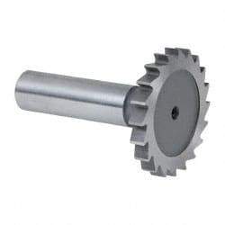 Whitney Tool Co. - 1-1/2" Diam x 3/16" Face Width, Cobalt, 20 Teeth, Shank Connection Woodruff Keyseat Cutter - Uncoated, 2-3/8" OAL x 1/2" Shank, Straight Teeth - USA Tool & Supply