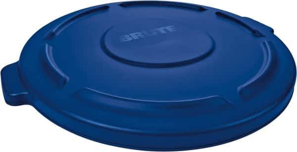 Rubbermaid - Round Lid for Use with 32 Gal Round Trash Cans - Blue, Low-Density Polyethylene, For Brute Trash Cans - USA Tool & Supply