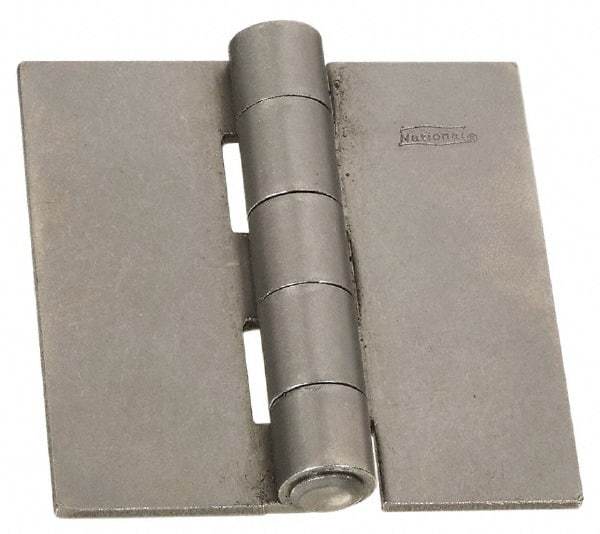 National Mfg. - 2-1/2" Long x 2-1/2" Wide Steel Full Surface Hinge - Plain Steel Finish, 5 Knuckles - USA Tool & Supply