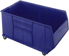 Quantum Storage - 175 Lb. Load Capacity, 41-7/8" Deep, Blue Polypropylene Hopper Stacking Bin - 17-1/2" High x 23-7/8" Wide x 41-7/8" Long - USA Tool & Supply