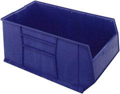 Quantum Storage - 175 Lb. Load Capacity, 41-7/8" Deep, Blue Polypropylene Hopper Stacking Bin - 17-1/2" High x 23-7/8" Wide x 41-7/8" Long - USA Tool & Supply
