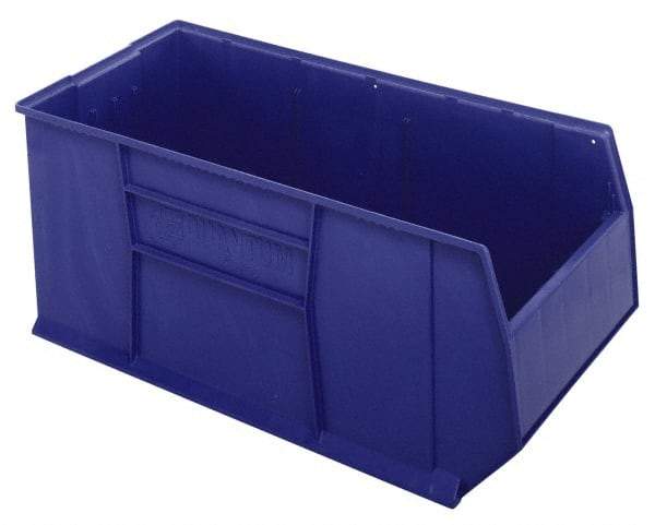 Quantum Storage - 175 Lb. Load Capacity, 41-7/8" Deep, Blue Polypropylene Hopper Stacking Bin - 17-1/2" High x 19-7/8" Wide x 41-7/8" Long - USA Tool & Supply