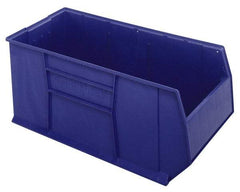 Quantum Storage - 175 Lb. Load Capacity, 41-7/8" Deep, Blue Polypropylene Hopper Stacking Bin - 17-1/2" High x 19-7/8" Wide x 41-7/8" Long - USA Tool & Supply
