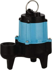 Little Giant Pumps - 1/2 hp, 9.5 Amp Rating, 115 Volts, Manual Operation, Sewage Pump - 1 Phase, Cast Iron Housing - USA Tool & Supply