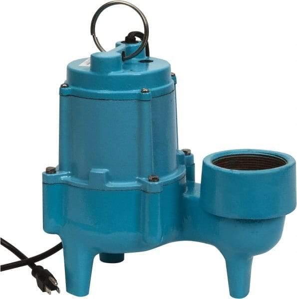 Little Giant Pumps - 4/10 hp, 8.5 Amp Rating, 115 Volts, Manual Operation, Sewage Pump - 1 Phase, Cast Iron Housing - USA Tool & Supply