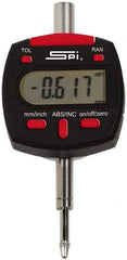 SPI - 0 to 0.5 Inch Range, 0.00005 Inch Resolution, Electronic Drop Indicator - Lithium Battery - USA Tool & Supply