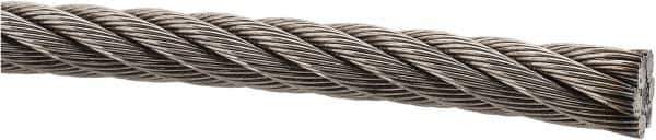 Value Collection - 1' Long, 3/8" Diam, Aircraft Cable - 11,000 Lb Breaking Strength, Material Grade 316, 7 x 19 Strand Core - USA Tool & Supply