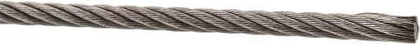 Value Collection - 1' Long, 1/8" Diam, Aircraft Cable - 1,780 Lb Breaking Strength, Material Grade 316, 7 x 19 Strand Core - USA Tool & Supply